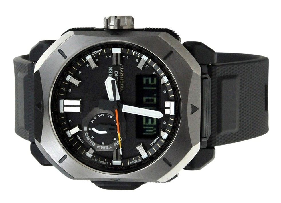 Casio ProTrek Analog Digital Black Bio Based Resin Grey Dial Tough Solar PRW-6900Y-1 100M Men's Watch