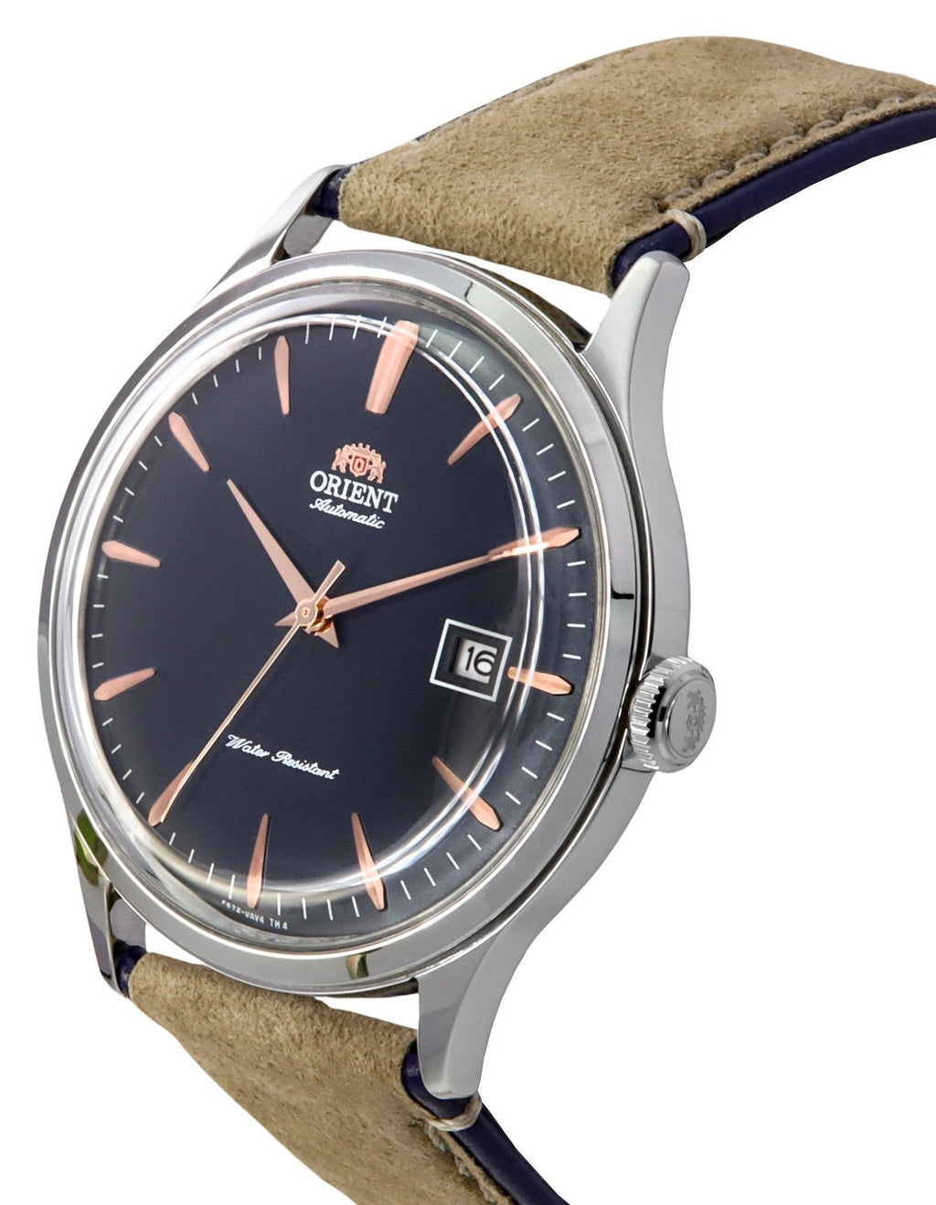 Orient Bambino Version 4 Classic Suede Leather Strap Navy Blue Dial Automatic RA-AC0P02L10B RA-AC0P02L30B Men's Watch