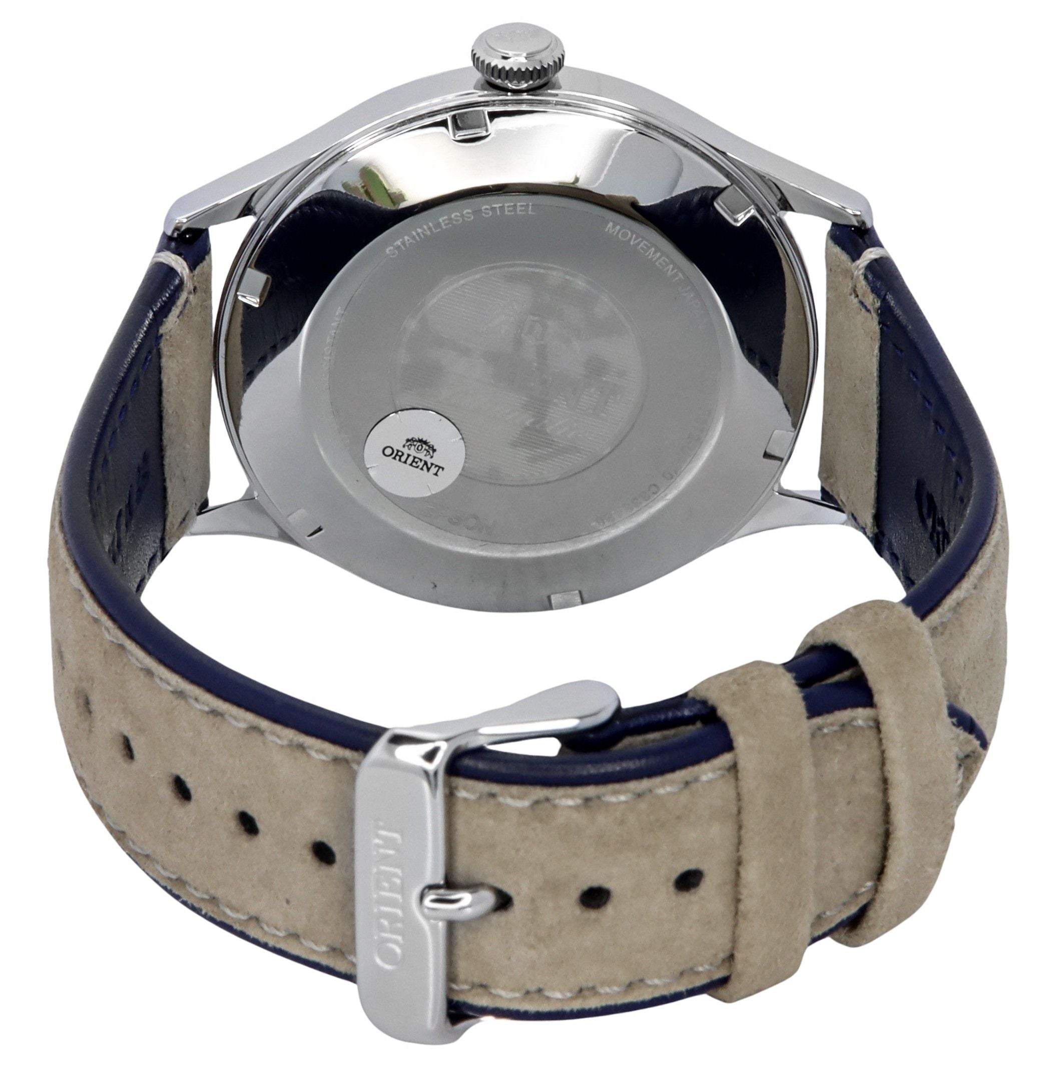 Orient Bambino Version 4 Classic Suede Leather Strap Navy Blue Dial Automatic RA-AC0P02L10B RA-AC0P02L30B Men's Watch