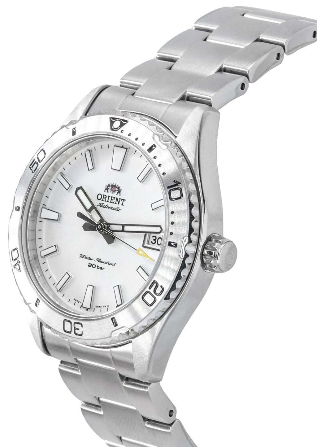 Orient Sports Mako Stainless Steel White Dial Automatic Diver's RA-AC0Q03S10B RA-AC0Q03S30B 200M Men's Watch