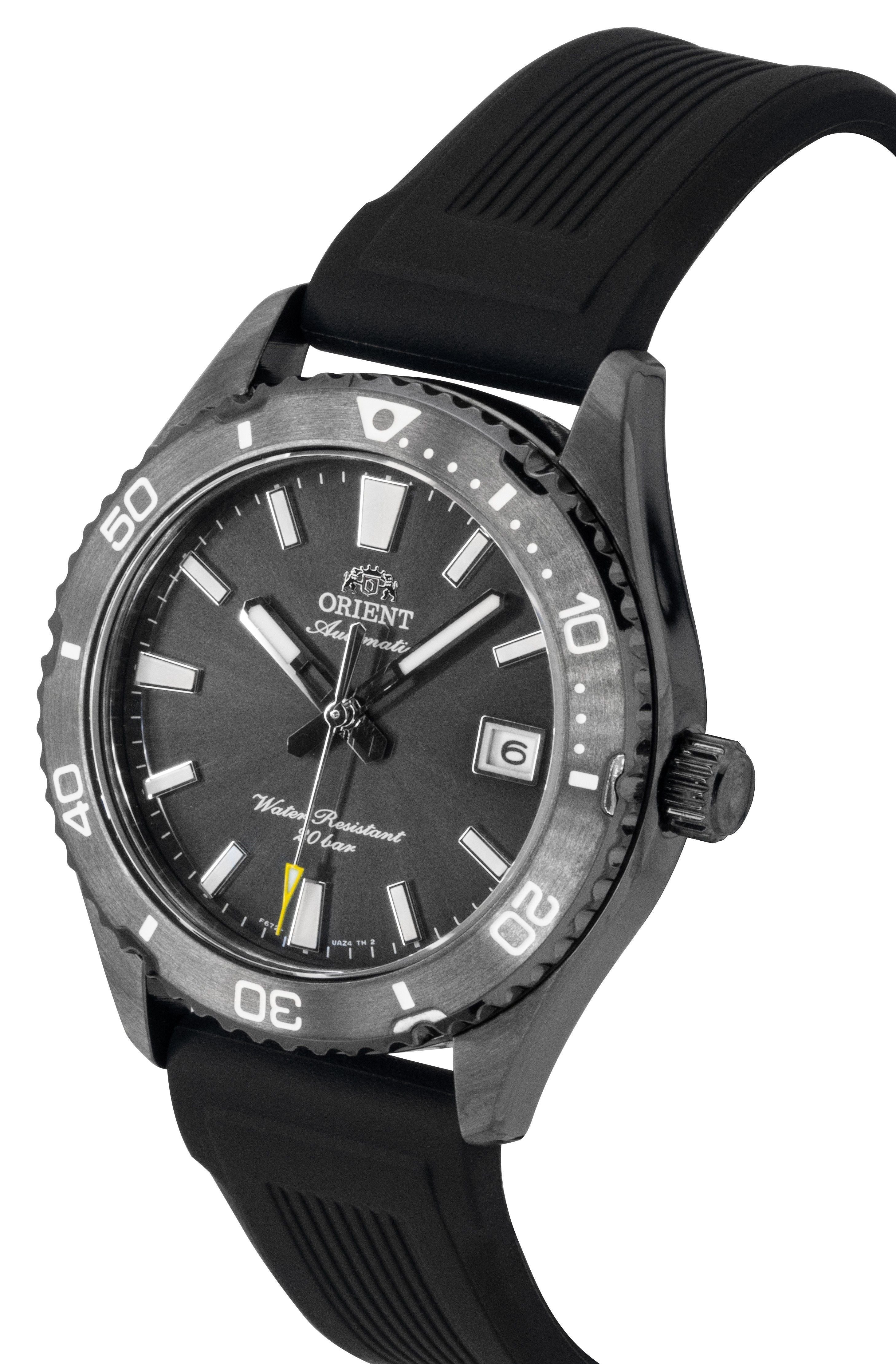 Orient Mako Silicone Strap Black Dial Automatic Diver's RA-AC0Q10N 200M Men's Watch