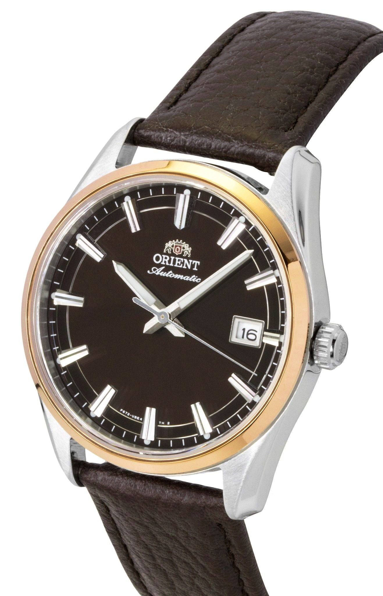 Orient Stretto Leather Strap Brown Dial Automatic RA-AC0R03Y Men's Watch