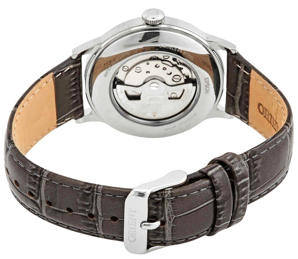 Orient Bambino Version 8 Classic Leather Strap Grey Dial Automatic RA-AK0704N10B Men's Watch