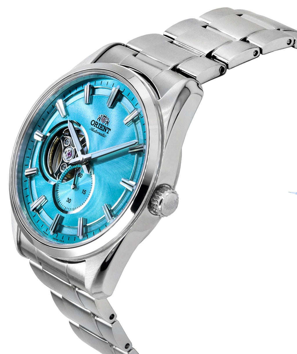 Orient Classic Contemporary Stainless Steel Light Blue Open Heart Dial Automatic RA-AR0009L Men's Watch