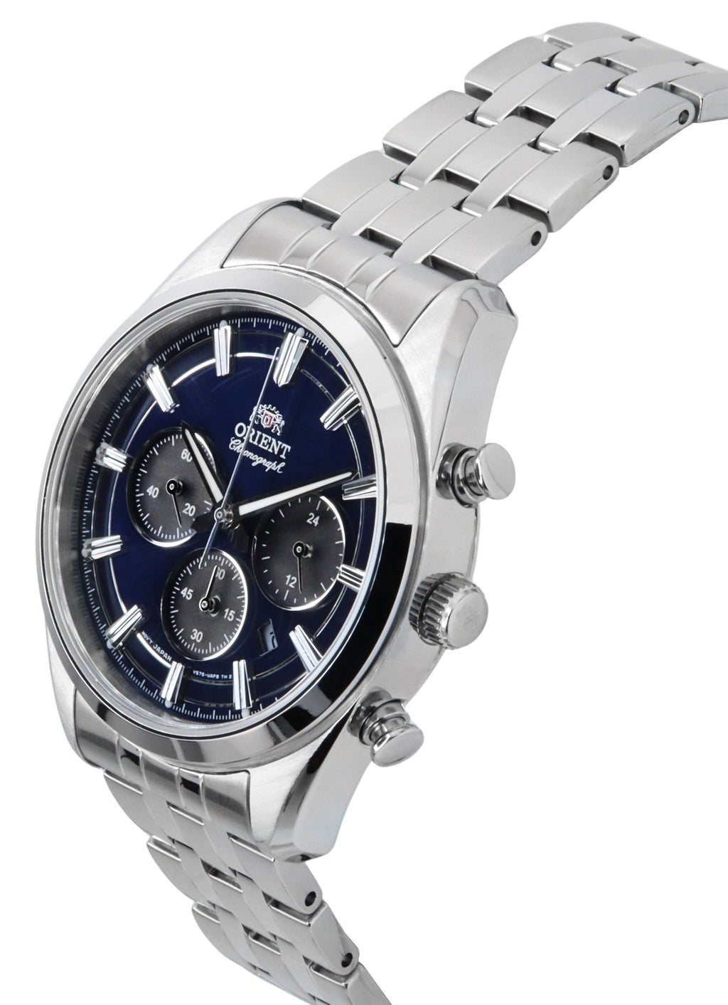 Orient Contemporary Chronograph Stainless Steel Navy Blue Dial Quartz RA-TX0303L Men's Watch