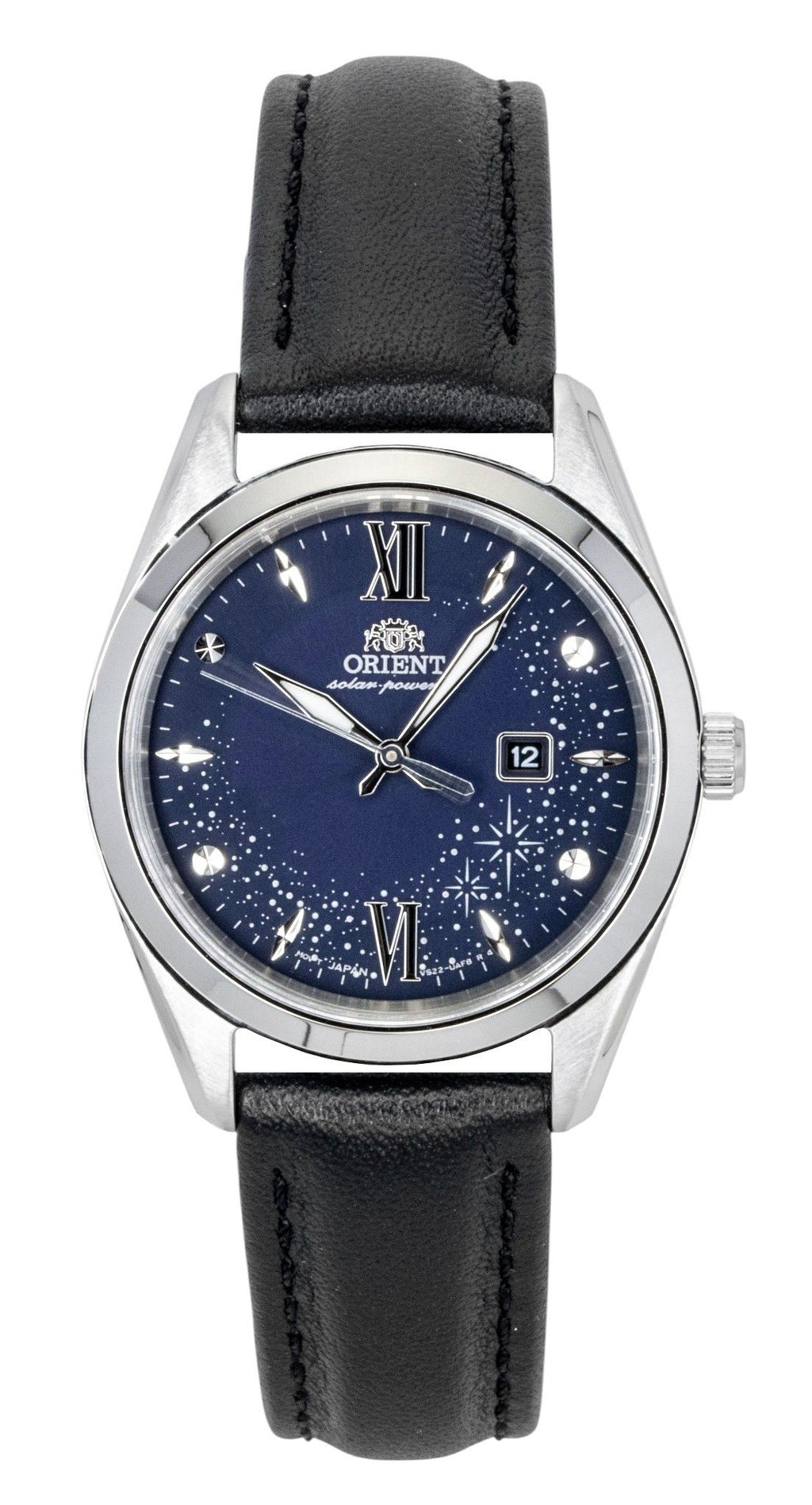 Orient Stretto Leather Strap Blue Dial Solar RA-WG0605L Women's Watch
