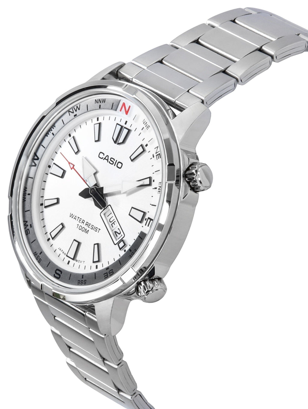 Refurbished Casio Standard Analog Stainless Steel Silver Dial Quartz MTD-130D-7AV 100M Men's Watch