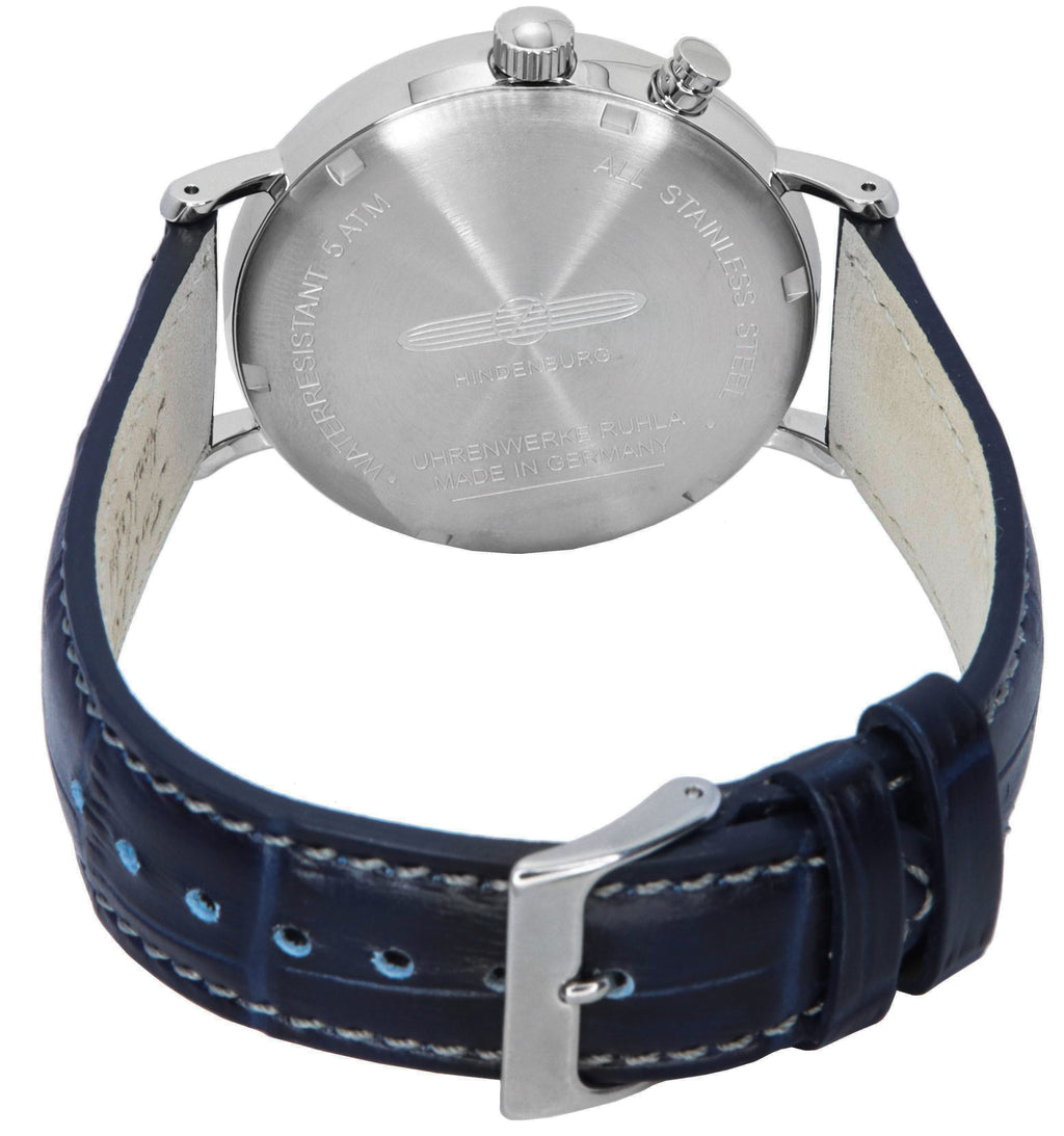Refurbished Zeppelin LZ 129 Hindenburg Leather Strap Moon Phase White Dial Quartz 80761 Men's Watch