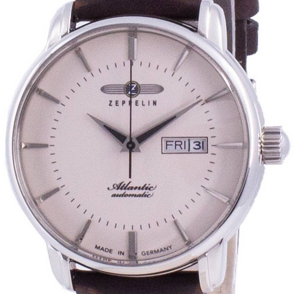 Refurbished Zeppelin Atlantic Beige Dial Leather Strap Automatic 8466-5 84665 Men's Watch