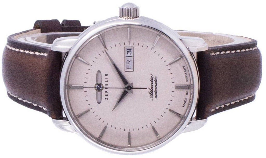 Refurbished Zeppelin Atlantic Beige Dial Leather Strap Automatic 8466-5 84665 Men's Watch