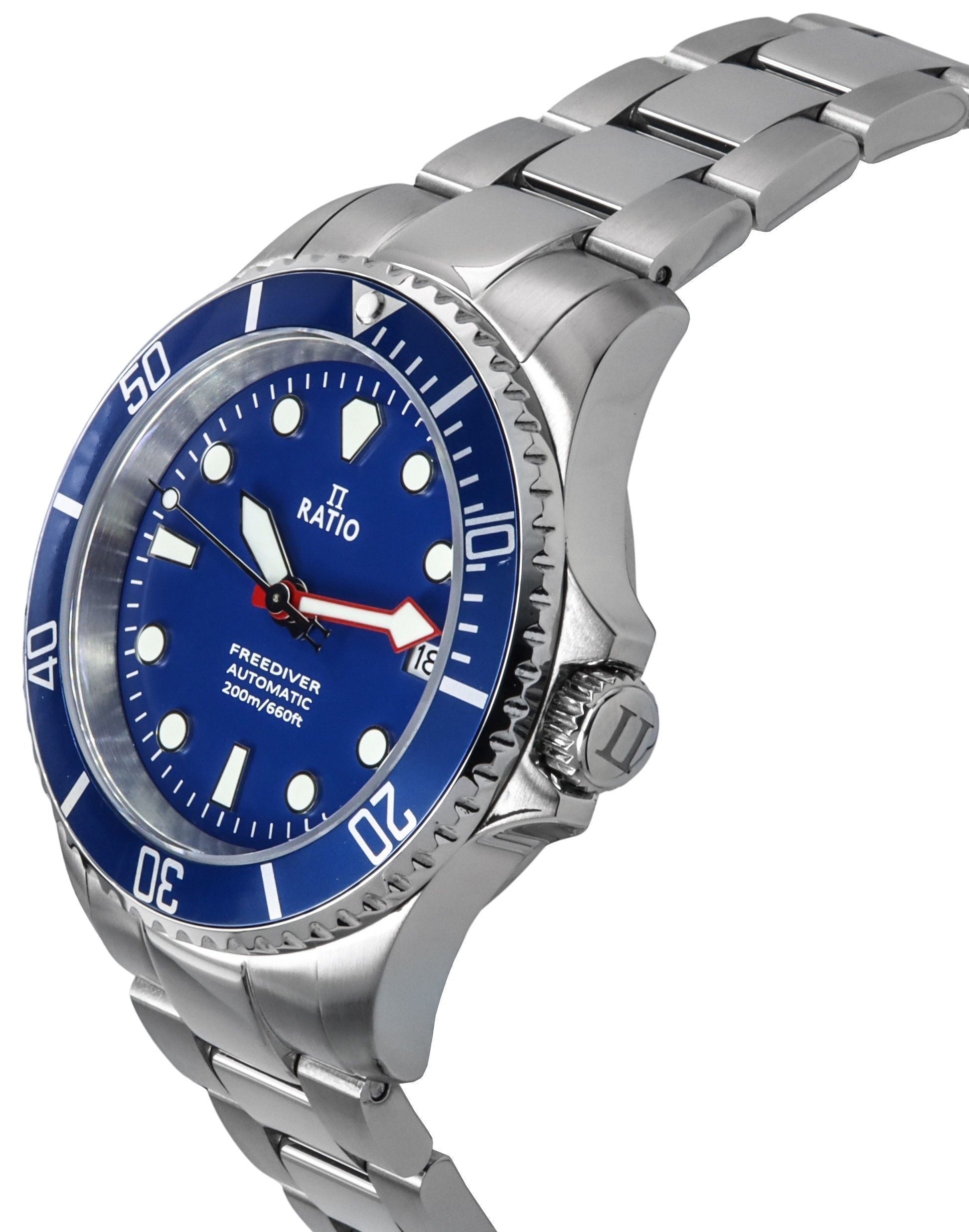 Ratio FreeDiver Sapphire Stainless Steel Blue Dial Automatic RTF043 200M Men's Watch