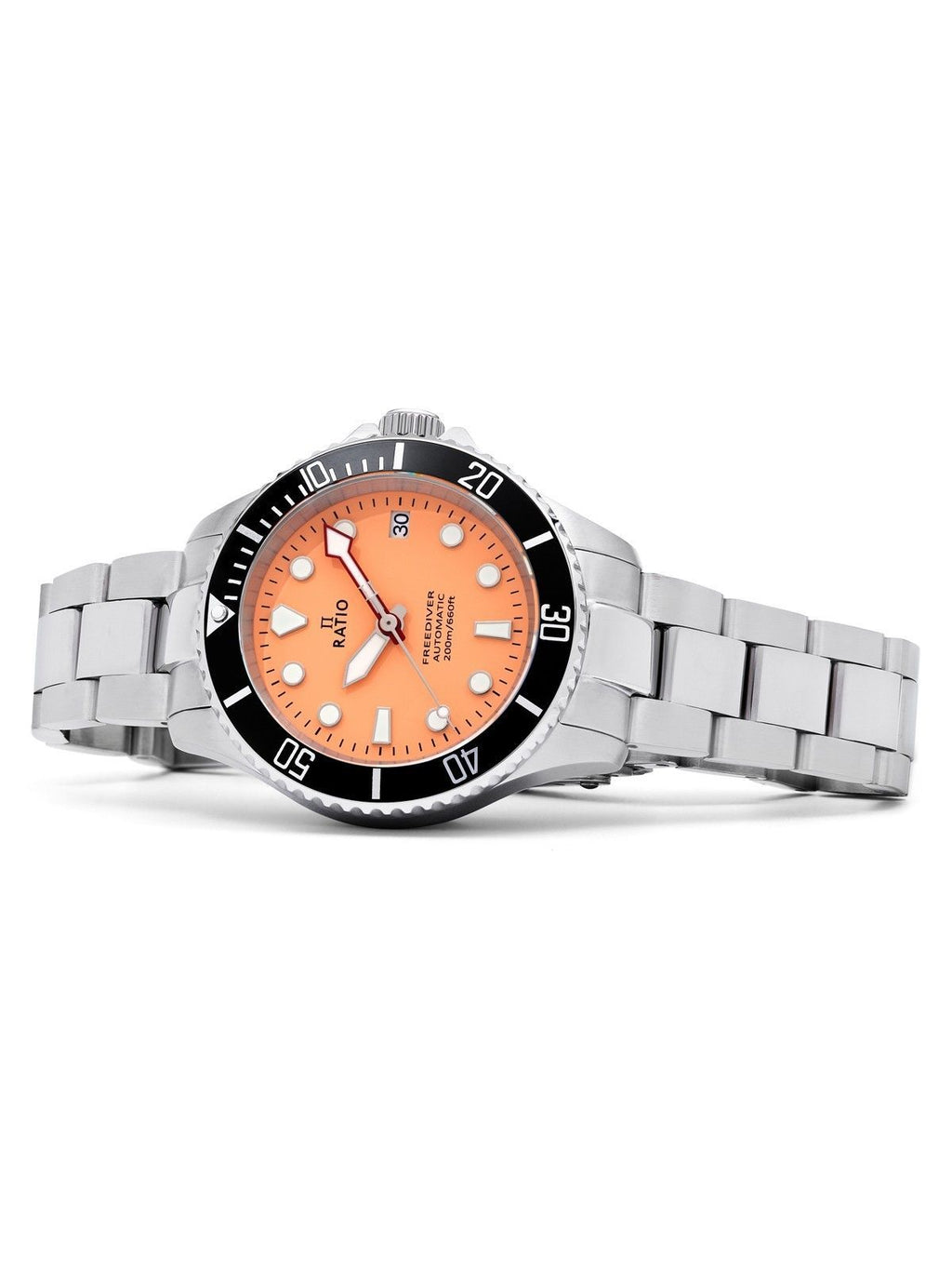 Ratio FreeDiver Sapphire Stainless Steel Salmon Dial Automatic RTF046 200M Men's Watch