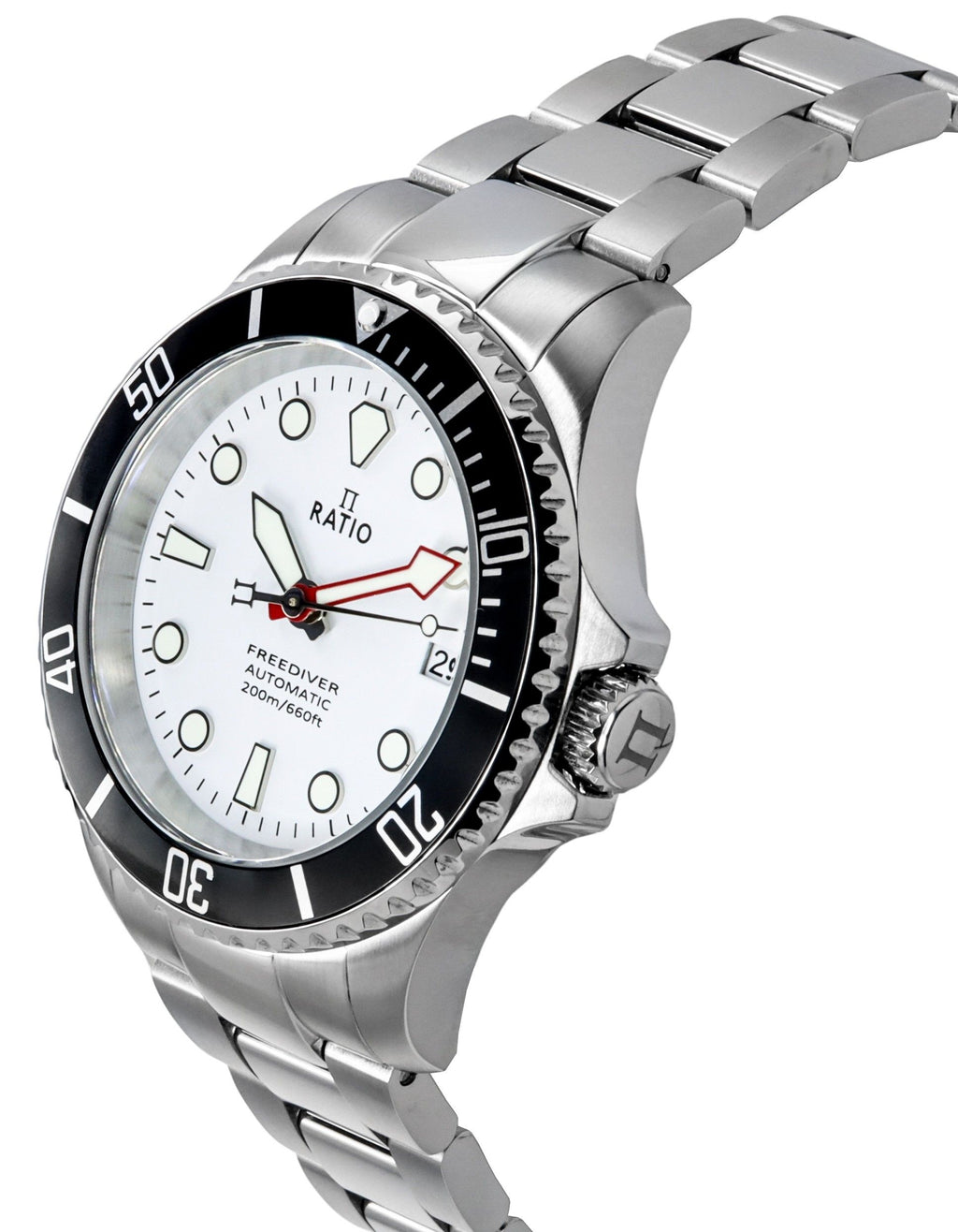 Ratio FreeDiver Sapphire Stainless Steel White Dial Automatic RTF047 200M Men's Watch