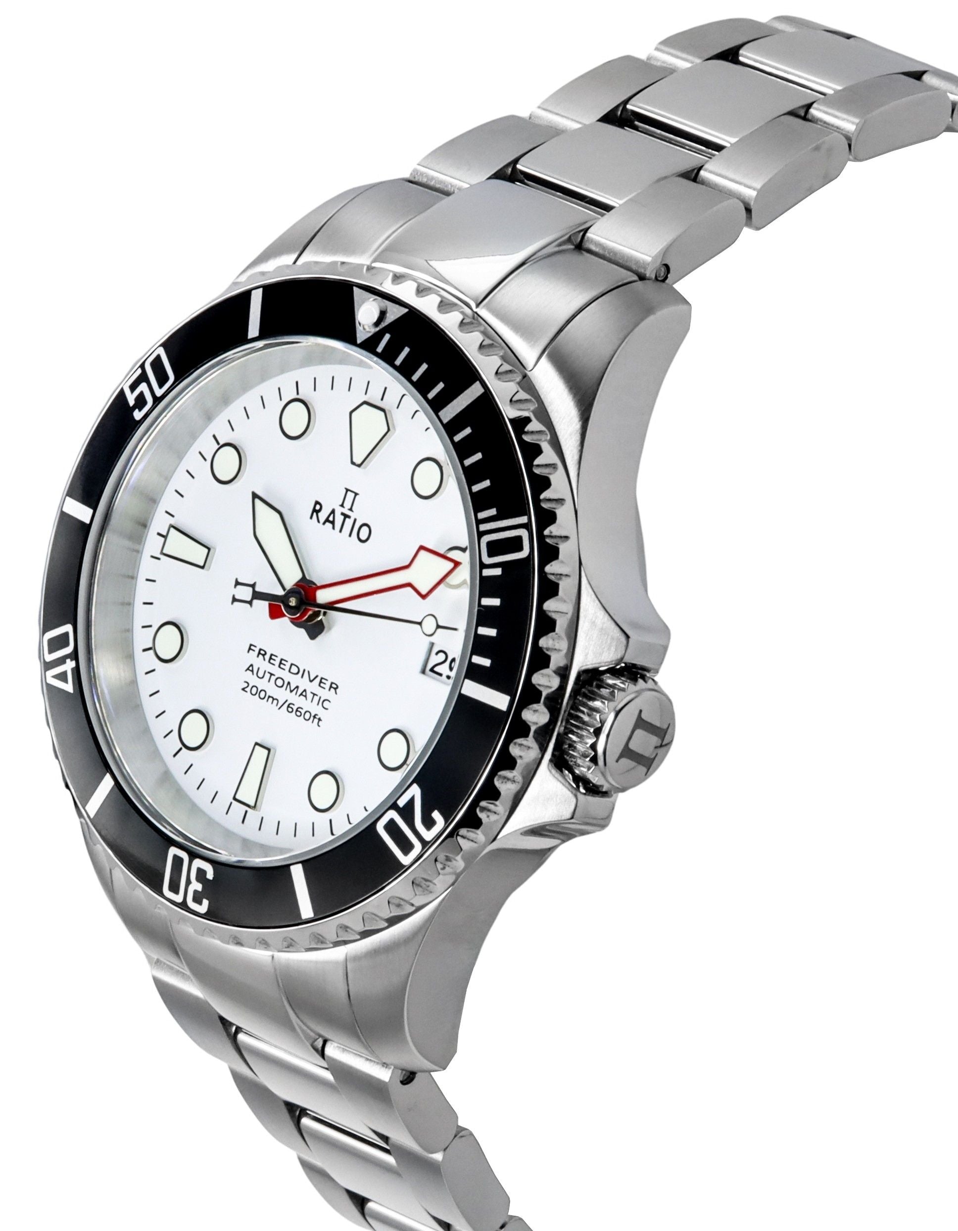 Ratio FreeDiver Sapphire Stainless Steel White Dial Automatic RTF047 200M Men's Watch