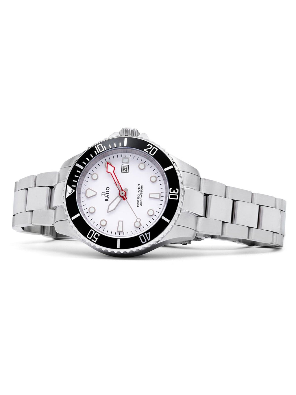 Ratio FreeDiver Sapphire Stainless Steel White Dial Quartz RTFL802 200M Women's Watch
