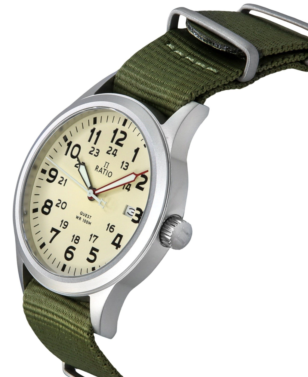 Ratio Quest Men's Field Watch Sapphire Nylon Strap Quartz RTQ011 100M Lewis And Clark Edition