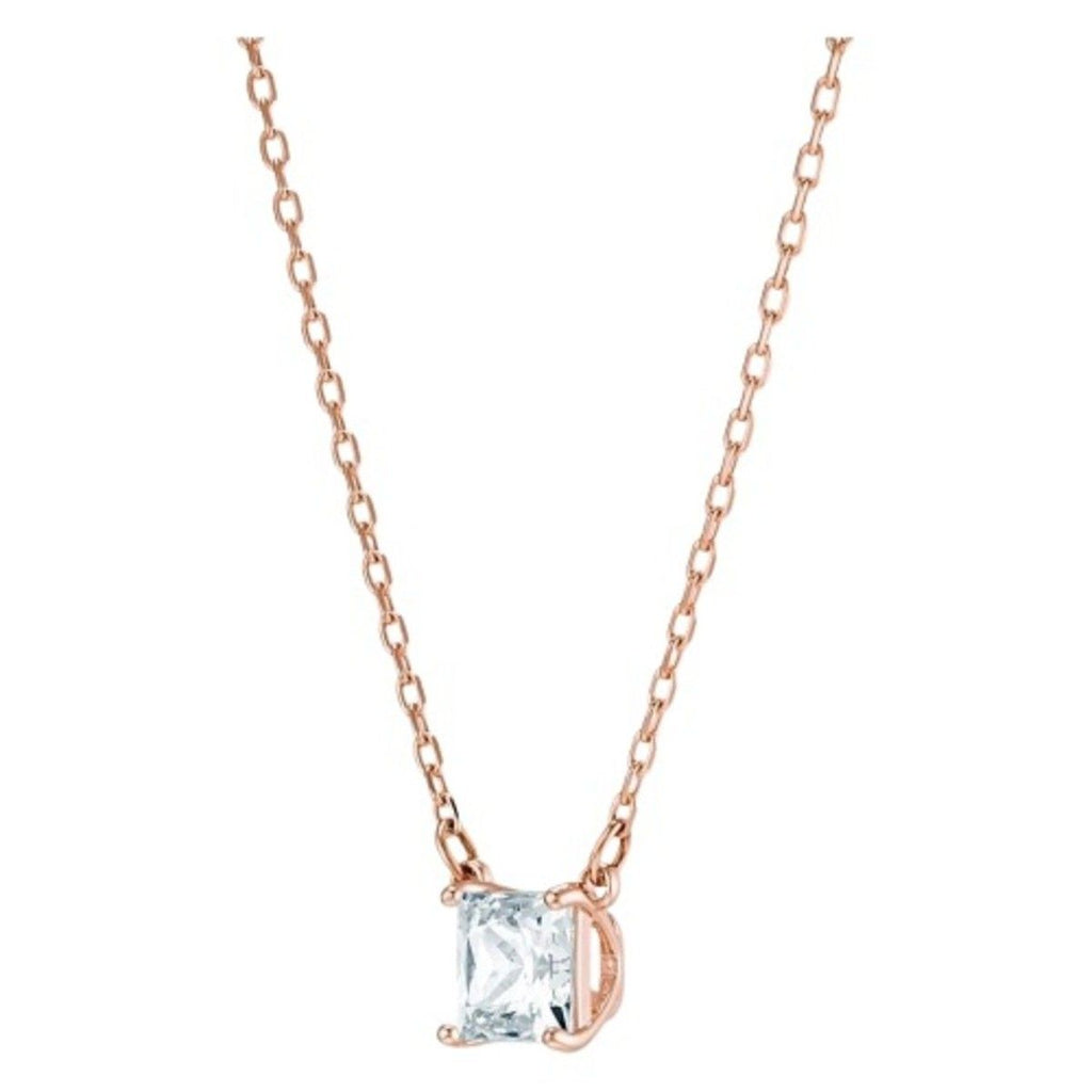 Swarovski Stilla Attract Clear Crystals And Rose Gold Tone Necklace 5510698 For Women