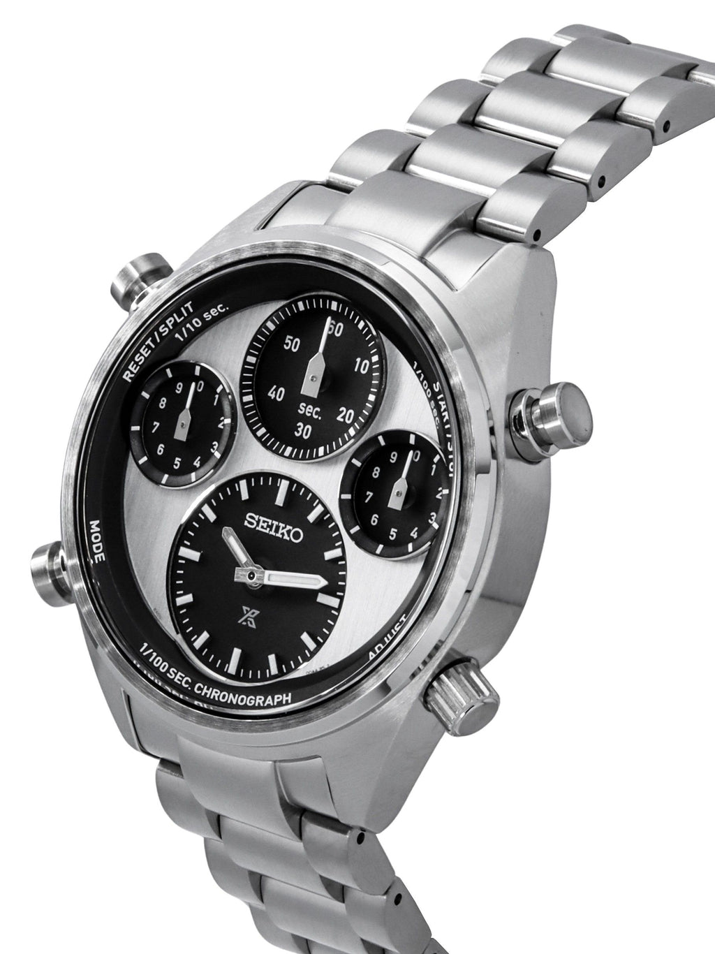 Seiko Prospex Speedtimer Panda Chronograph Stainless Steel White Dial Solar SFJ001P1 100M Men's Watch