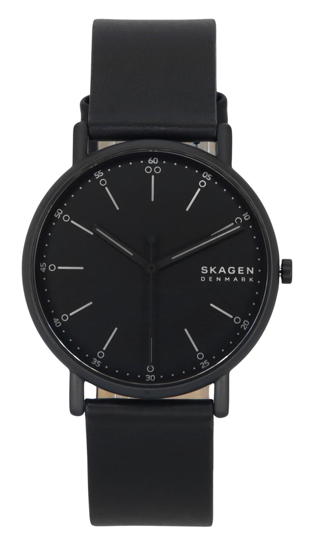 Skagen Signatur Leather Strap Black Dial Quartz SKW6902 Men's Watch