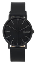 Skagen Signatur Leather Strap Black Dial Quartz SKW6902 Men's Watch