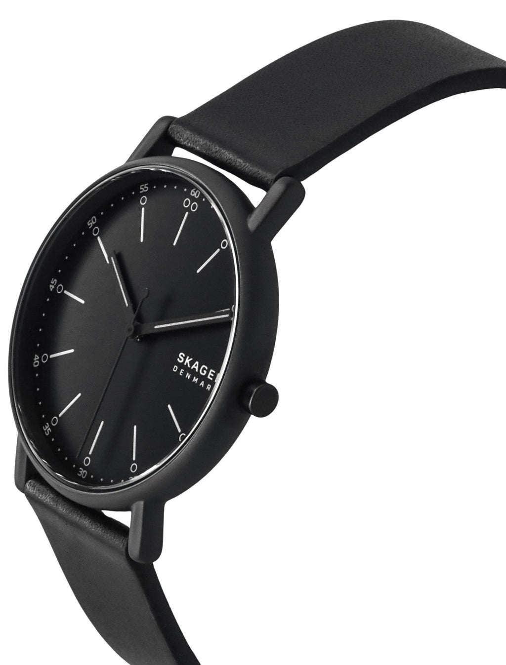 Skagen Signatur Leather Strap Black Dial Quartz SKW6902 Men's Watch