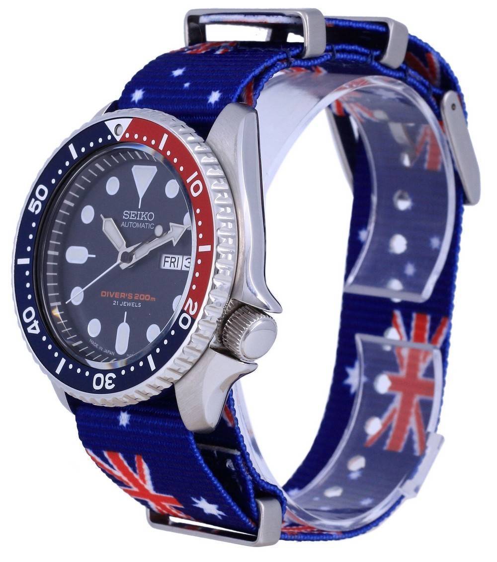 Seiko Automatic Diver's Polyester Japan Made SKX009J1-var-NATO30 200M Men's Watch