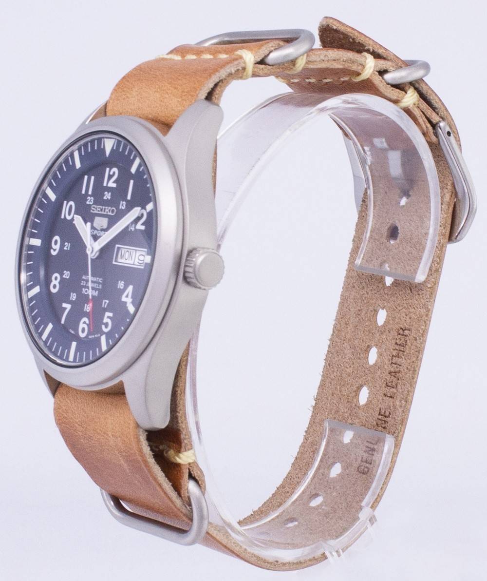 Seiko 5 Sports SNZG11K1-var-LS18 Automatic Brown Leather Strap Men's Watch
