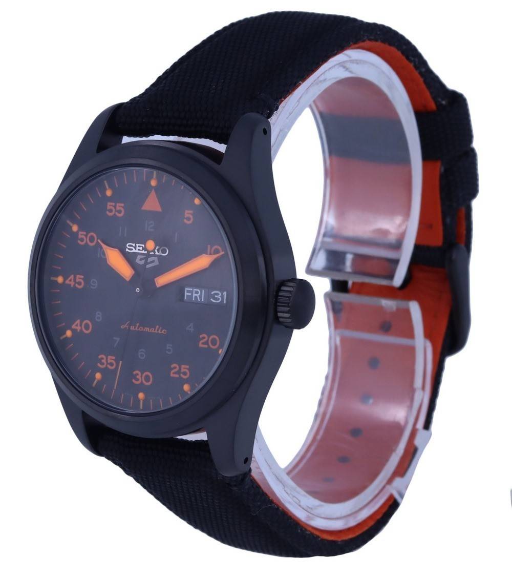 Seiko 5 Sports Flieger Nylon Black Dial Automatic SRPH33K1 100M Men's Watch