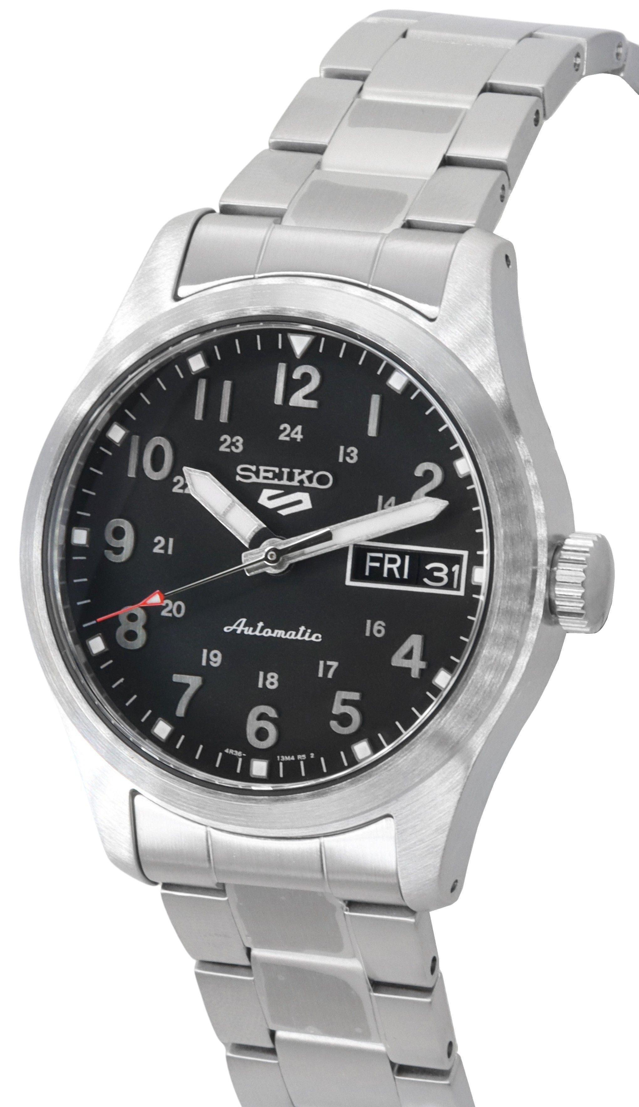 Seiko 5 Sports In The Metal Midfield Black Dial Automatic SRPJ81K1 100M Men's Watch