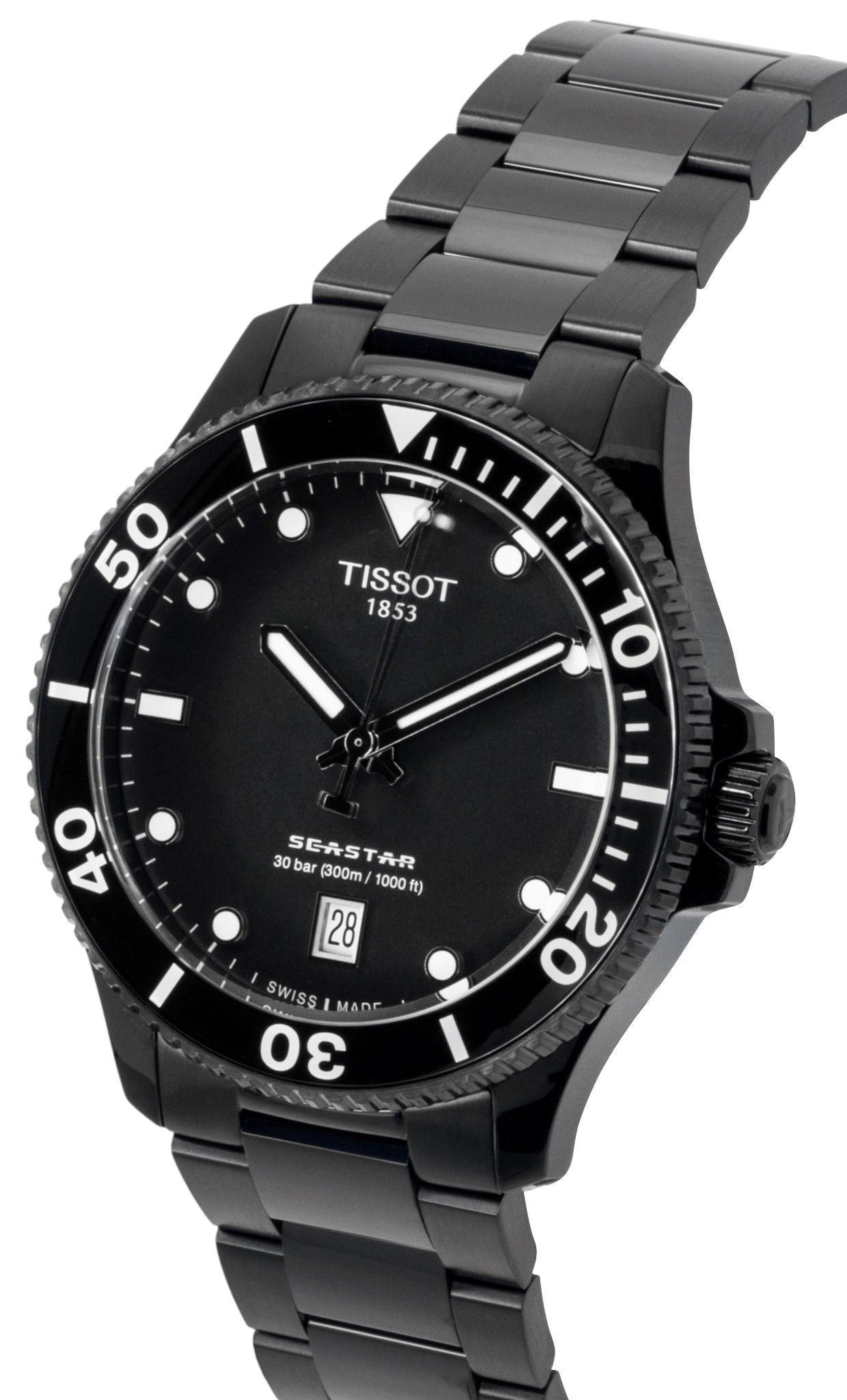 Tissot SeaStar 1000 Stainless Steel Black Dial Quartz Diver's T120.410.33.051.00 300M Men's Watch