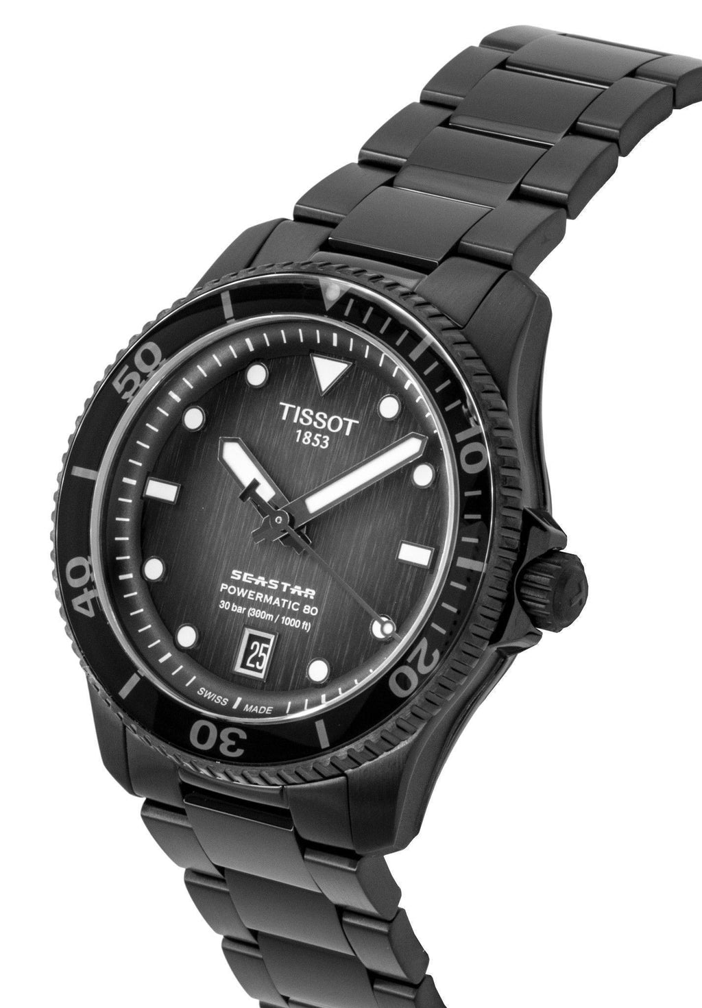 Tissot Seastar 1000 Stainless Steel Grey And Black Dial Automatic Diver's T120.807.33.051.00 300M Men's Watch