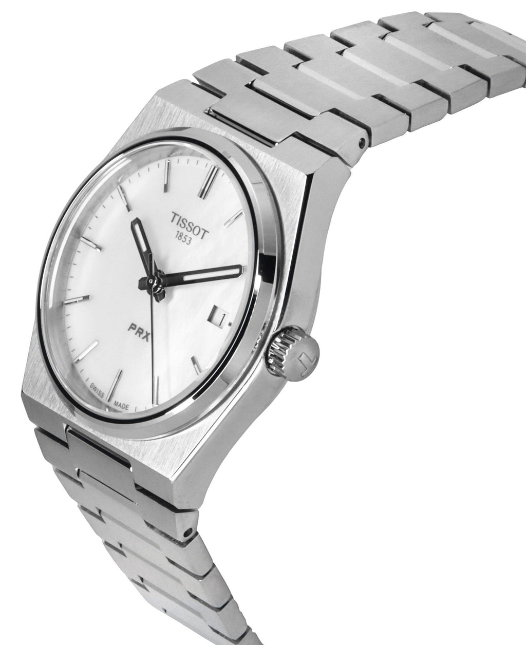 Tissot PRX Classic Contemporary Stainless Steel White Mother Of Pearl Dial Quartz T137.210.11.111.00 100M Unisex Watch