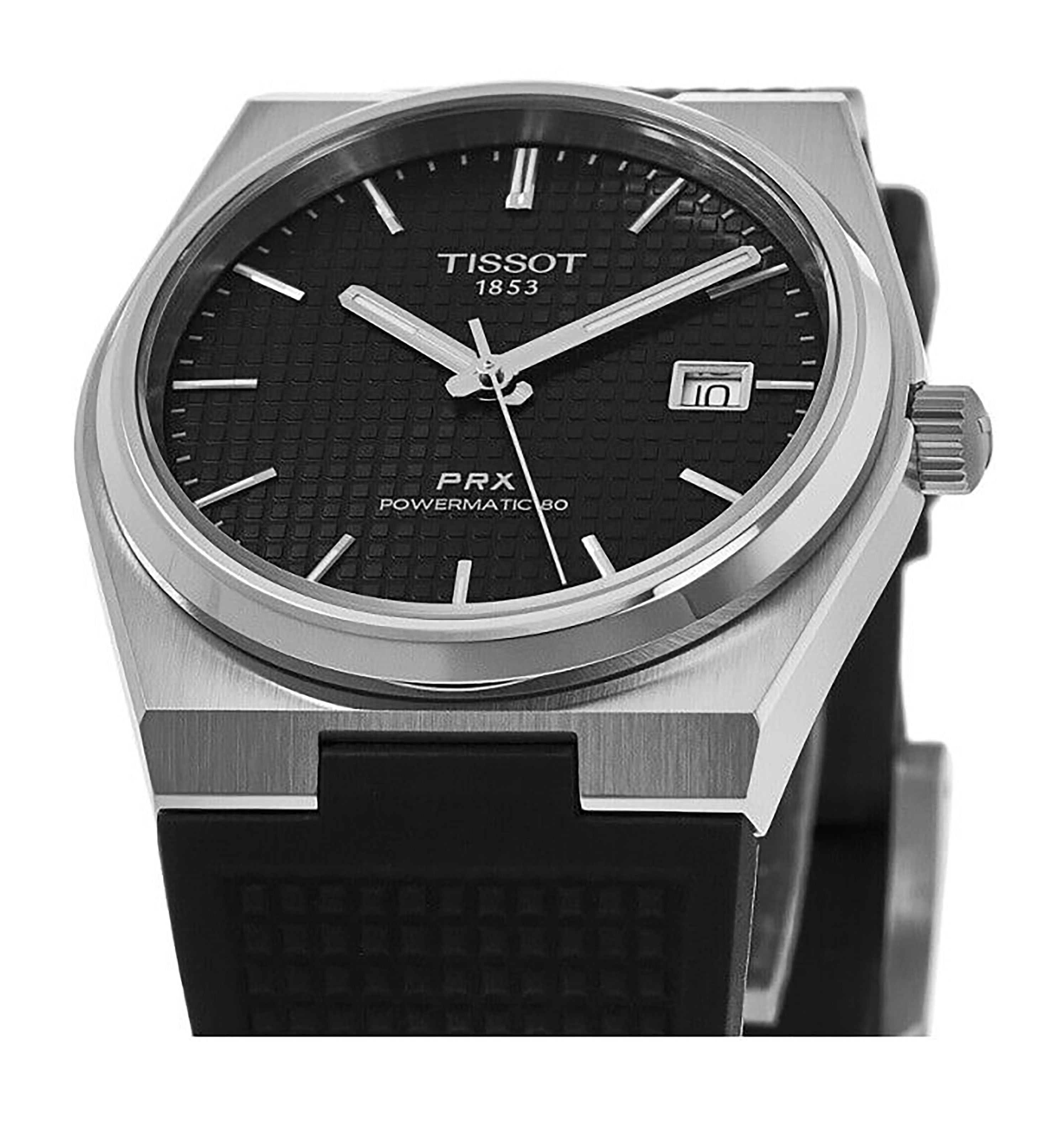 Tissot T-Classic PRX Powermatic 80 Rubber Strap Black Dial Automatic T137.407.17.051.00 100M Men's Watch