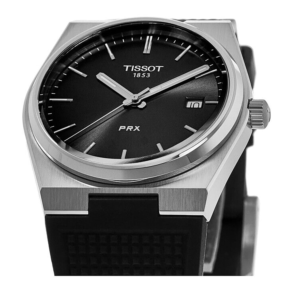 Tissot T-Classic PRX Rubber Strap Black Dial Quartz T137.410.17.051.00 100M Men's Watch