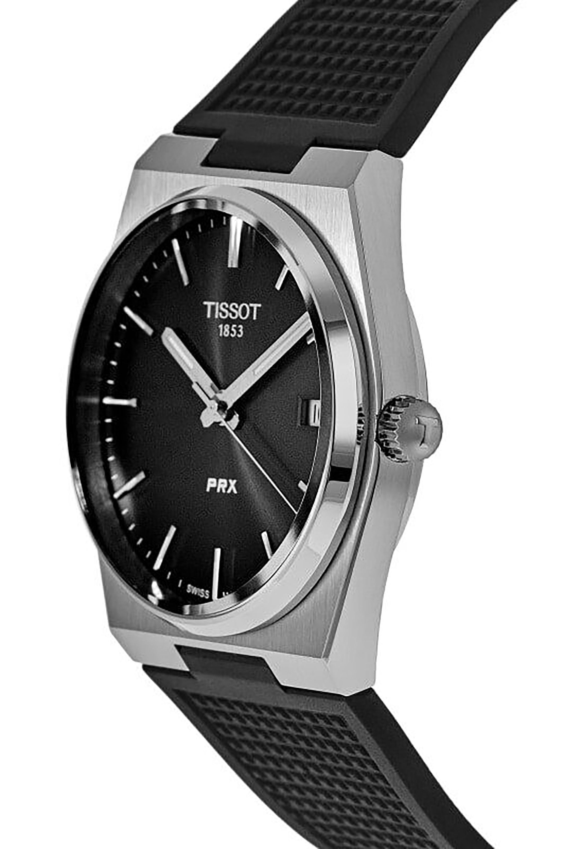 Tissot T-Classic PRX Rubber Strap Black Dial Quartz T137.410.17.051.00 100M Men's Watch