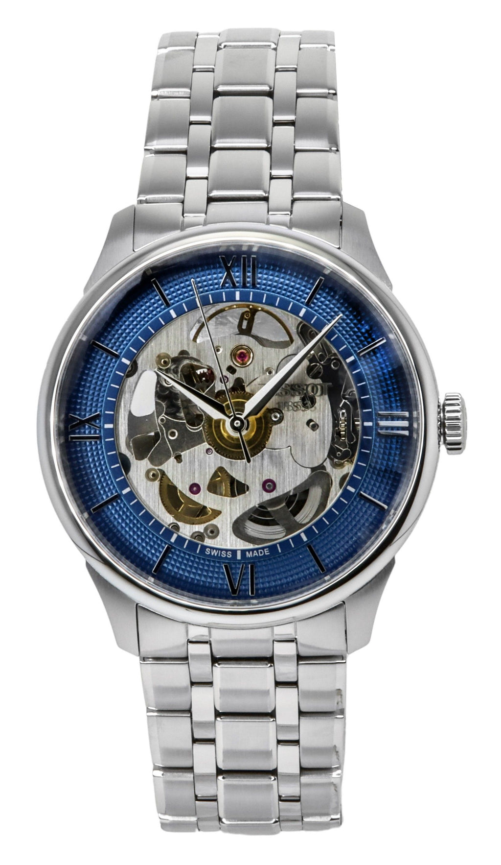 Tissot Chemin Des Tourelles Stainless Steel Blue Skeleton Dial Automatic T139.836.11.048.00 Men's Watch