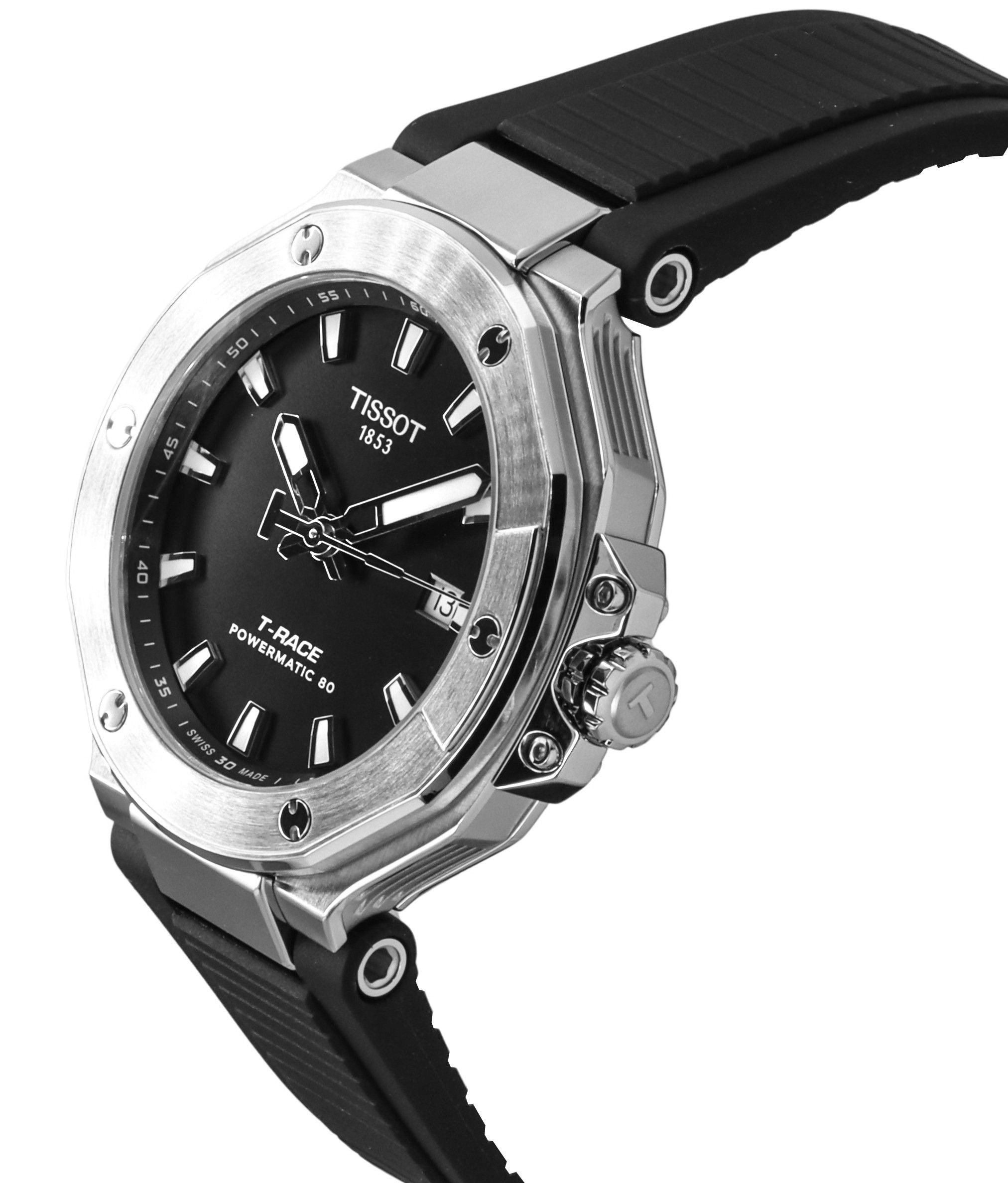 Tissot T-Race Powermatic 80 Silicone Strap Black Dial Automatic T141.807.17.051.00 100M Men's Watch