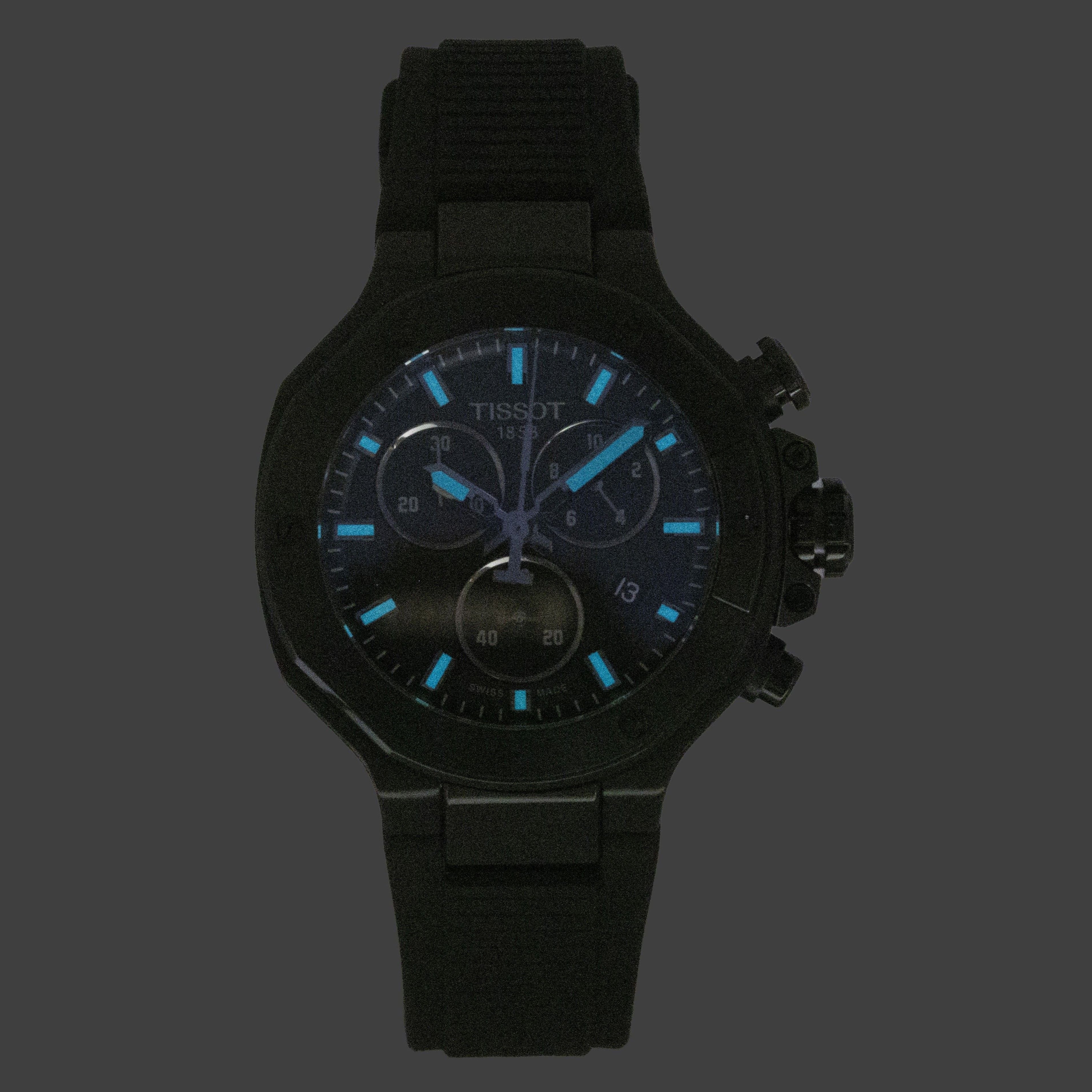 Tissot T-Race Chronograph Silicone Strap Black Dial Quartz T141.817.37.051.00 100M Men's Watch