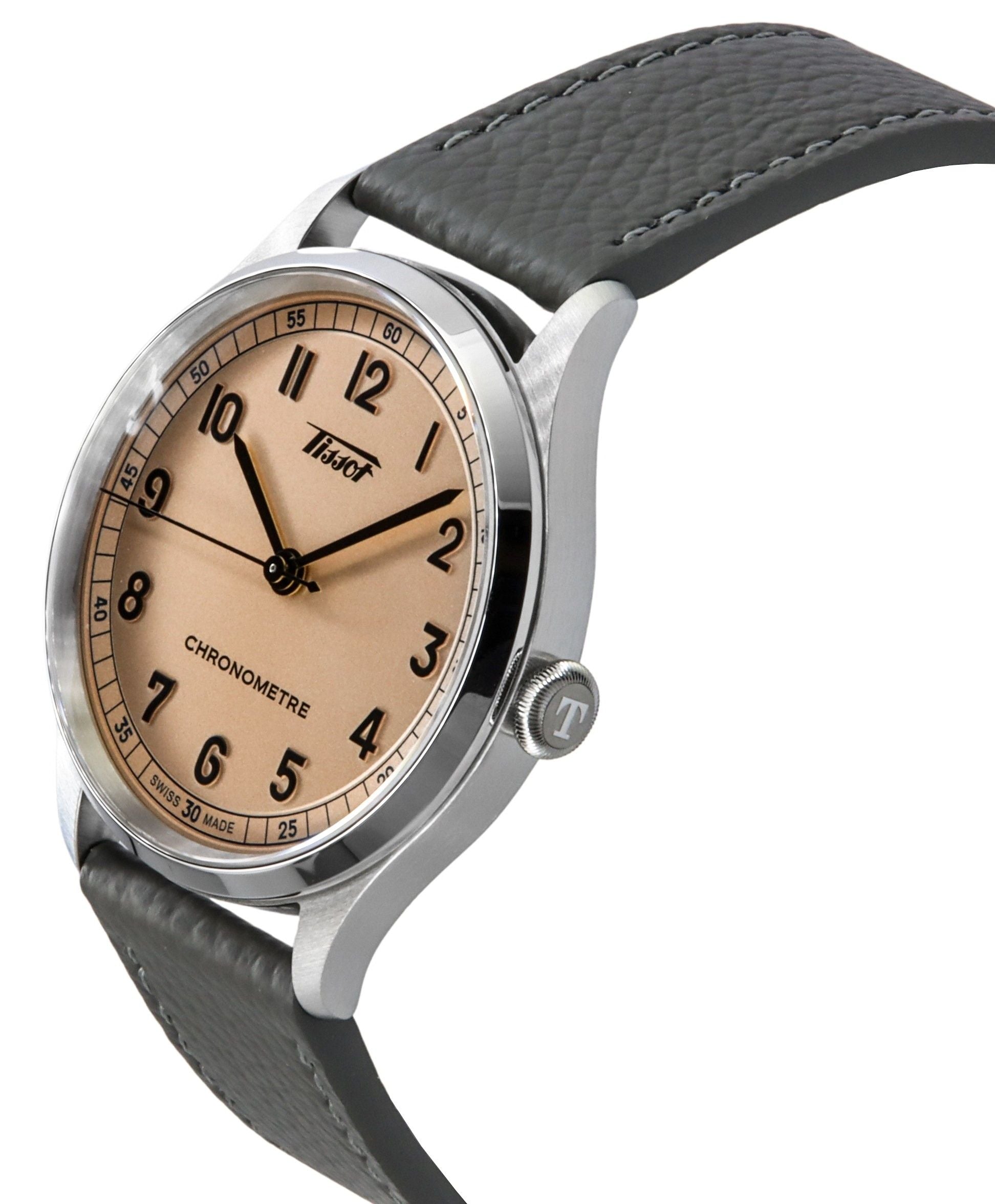 Tissot Heritage 1938 Leather Strap Pink Dial Automatic T142.464.16.332.00 Men's Watch