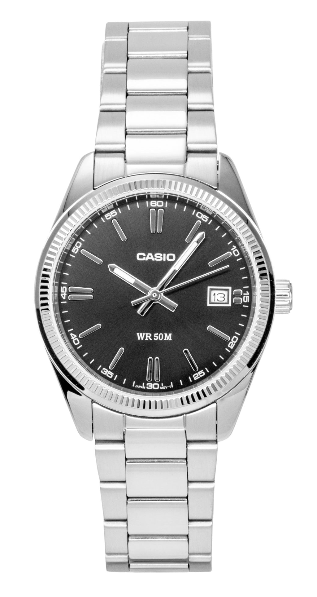 Casio Analog Stainless Steel Black Dial Quartz UTP-1302PD-1AV Unisex Watch