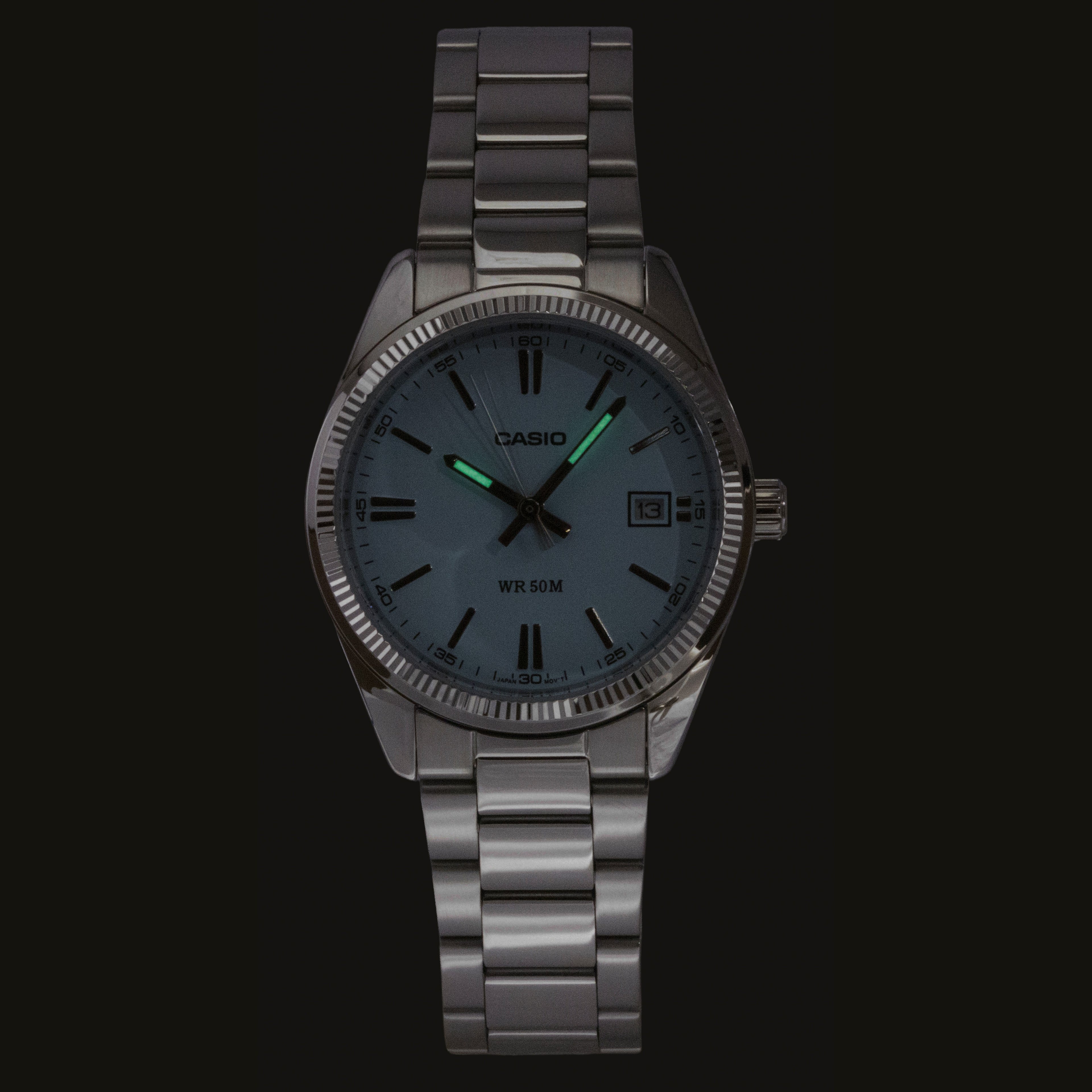 Casio Analog Stainless Steel Turquoise Dial Quartz UTP-1302PD-2A2V Unisex Watch