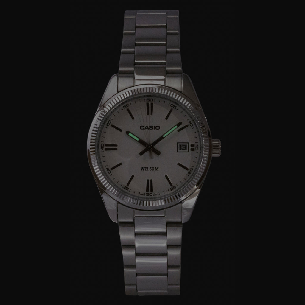 Casio Analog Stainless Steel White Dial Quartz UTP-1302PD-7AV Unisex Watch