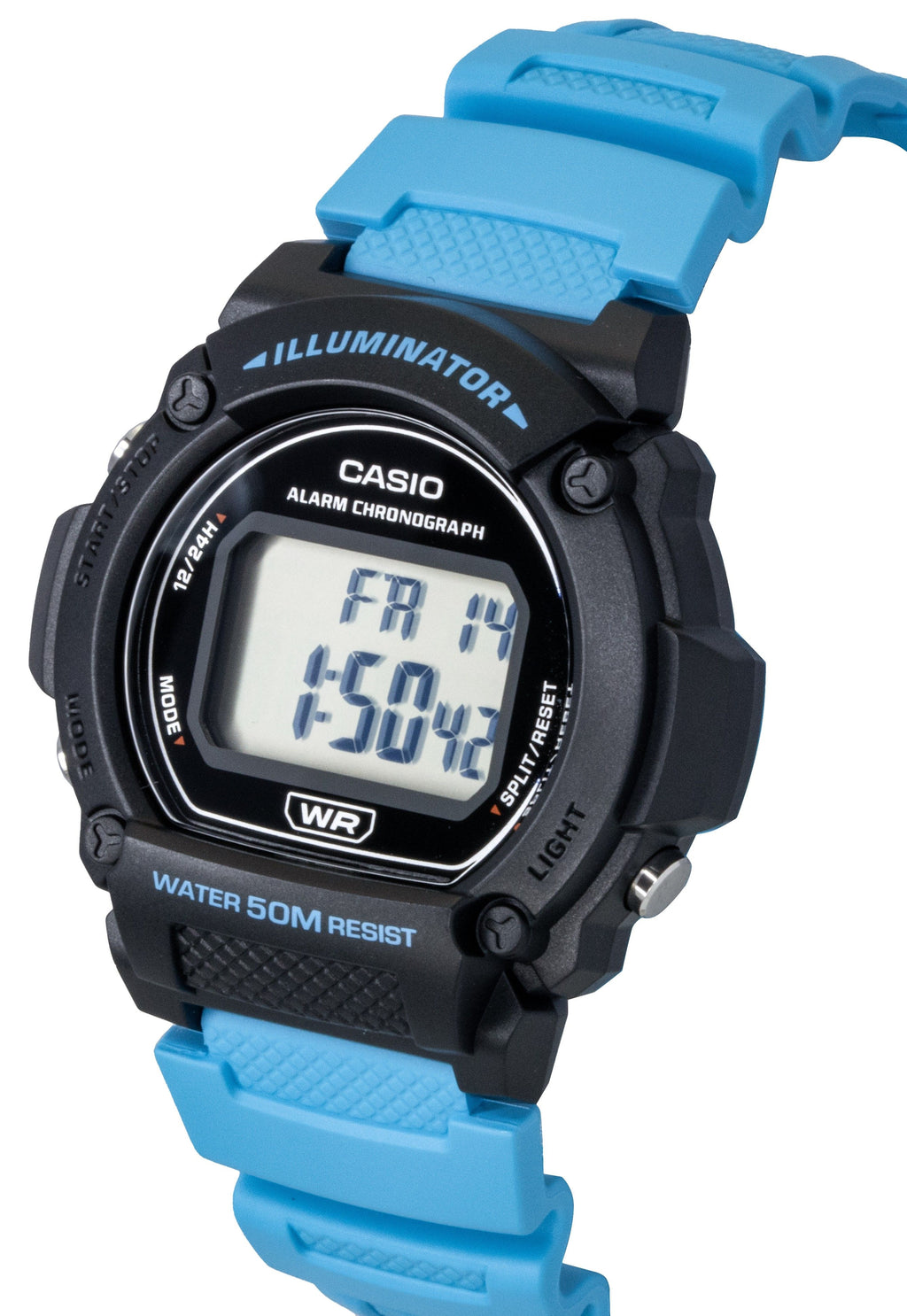Casio Standard Digital Blue Resin Strap Quartz W-219H-2A2V Men's Watch