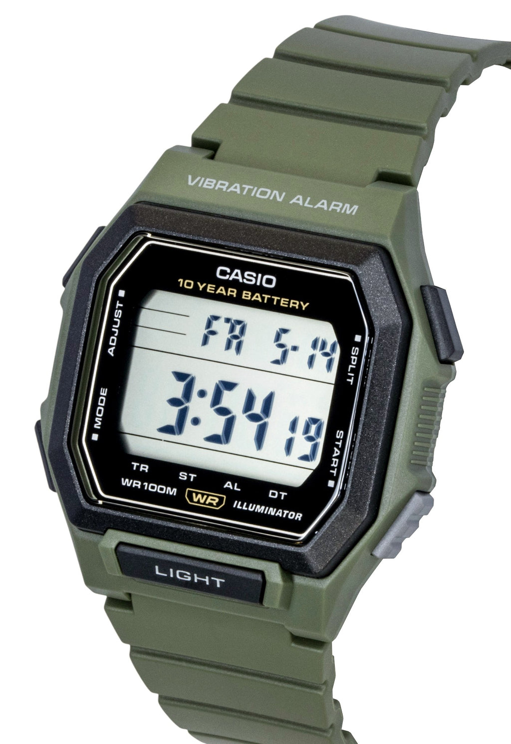 Casio Digital Resin Strap Black Dial Quartz W-738H-3AV 100M Men's Watch