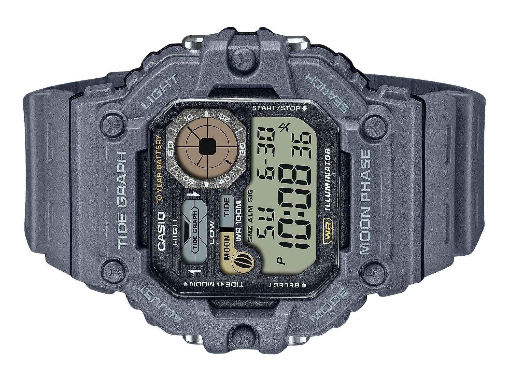 Casio Standard Digital Graph Moon Phase Resin Strap Quartz WS-1700H-8AV 100M Men's Watch