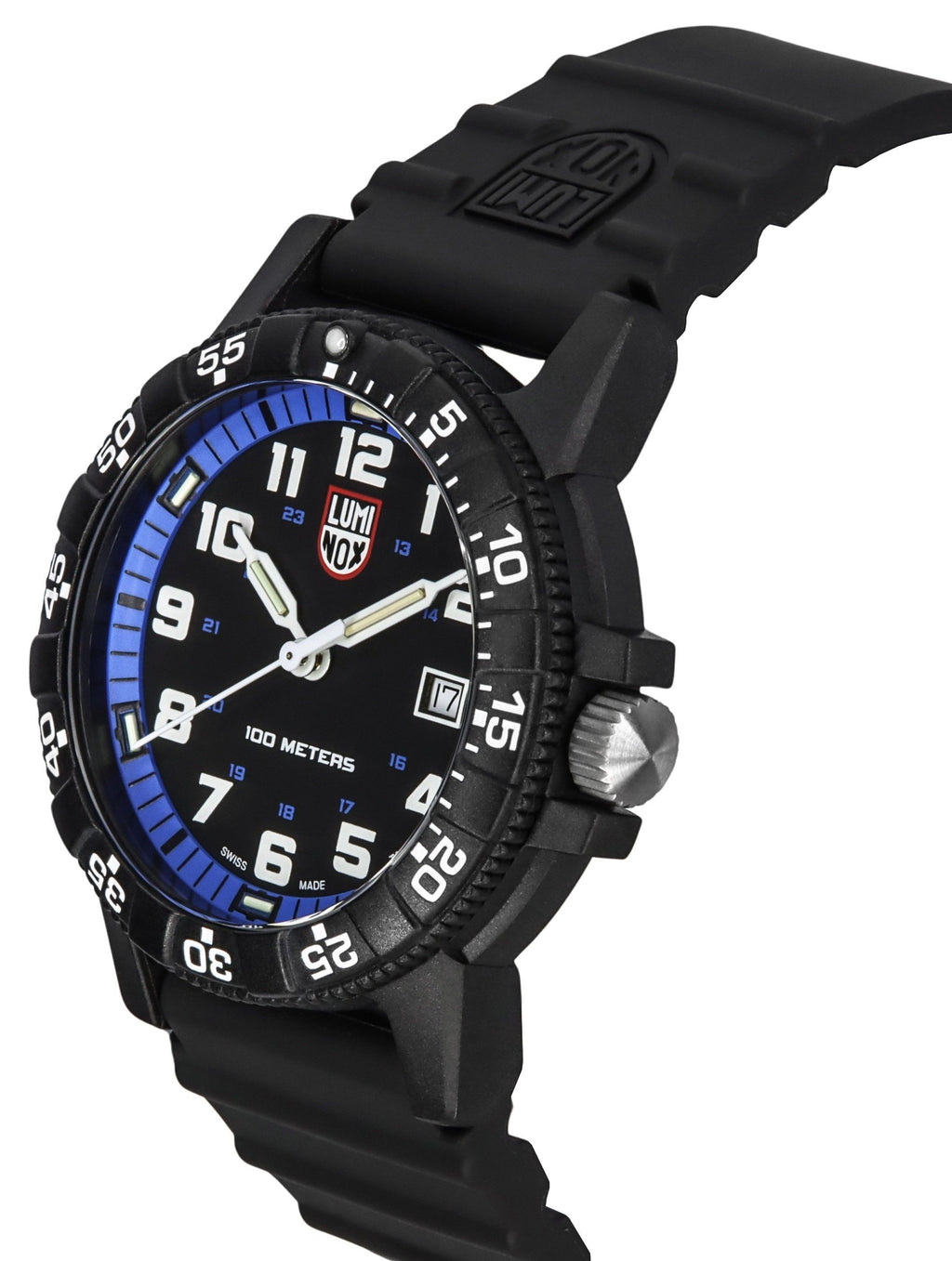 Luminox Leatherback SEA Turtle Giant Polyurethane Strap Black And Blue Dial Swiss Quartz XS.0324 100M Men's Watch