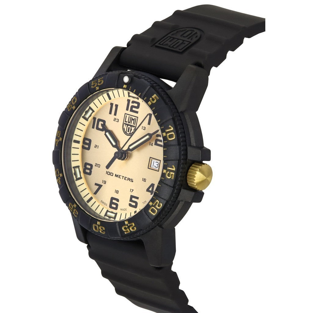 Luminox Sea Turtle Giant Plastic Strap Gold Dial Swiss Quartz XS.0325.GP 100M Men's Watch