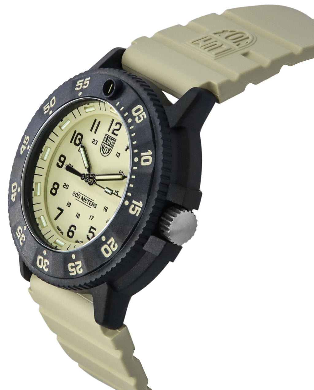 Luminox Original Navy Seal EVO Rubber Strap Beige Dial Quartz Diver's XS.3010.EVO.S 200M Men's Watch