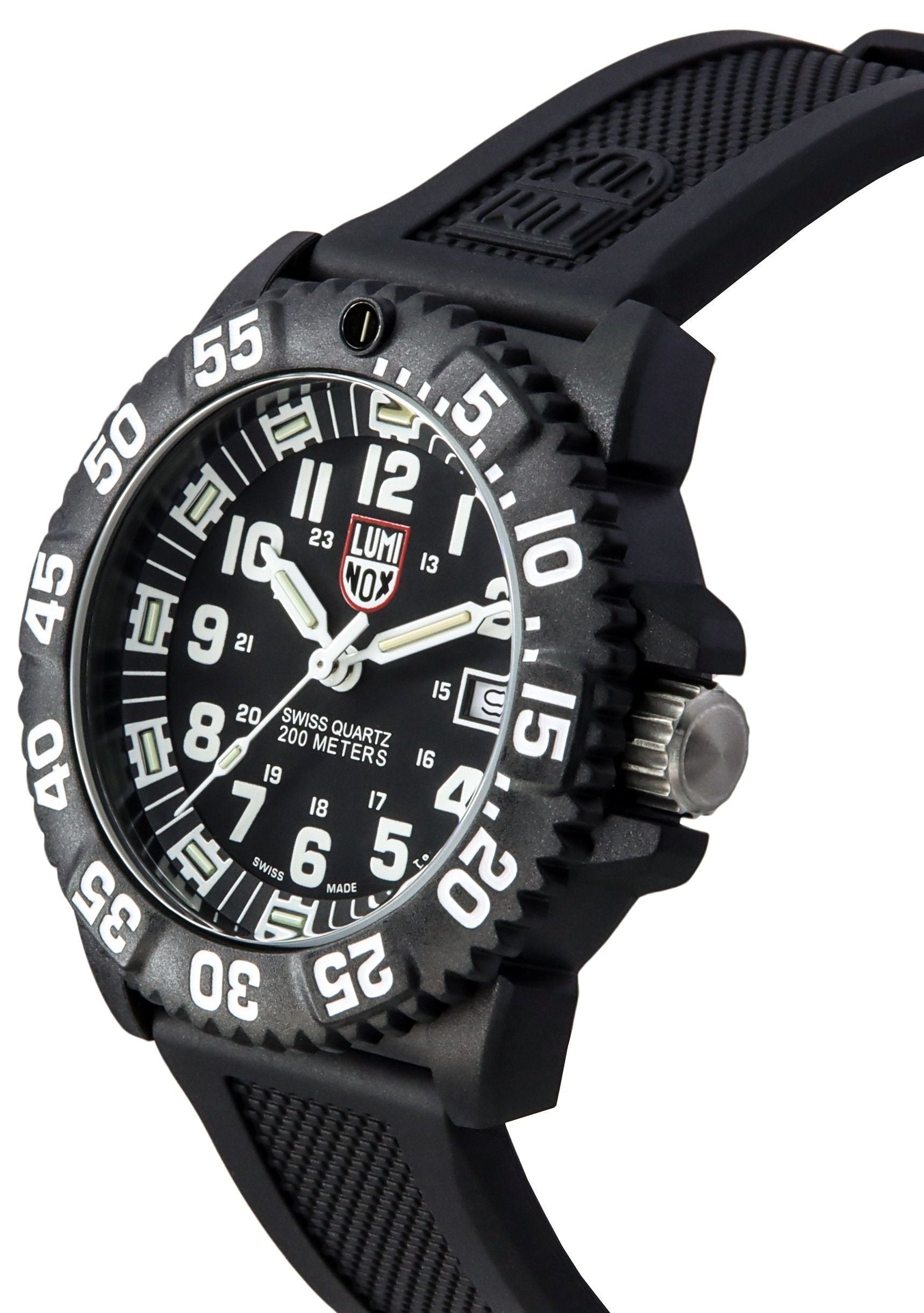 Luminox Original NAVY Seal Rubber Strap Black Dial Swiss Quartz Diver's XS.3051.F 200M Men's Watch