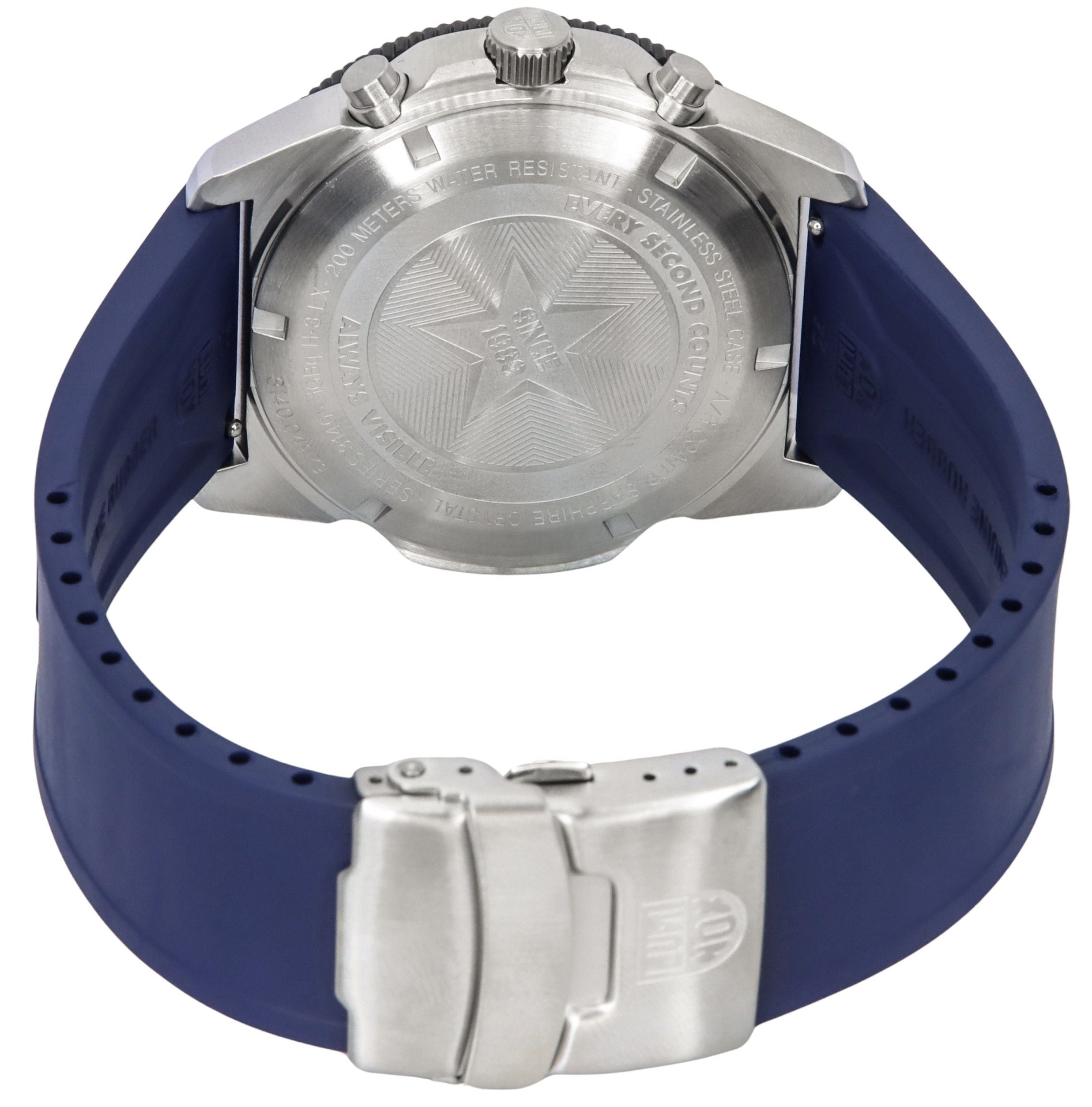Luminox Pacific Diver Chronograph Navy Rubber Strap Black Dial Swiss Quartz Diver's XS.3143 200M Men's Watch